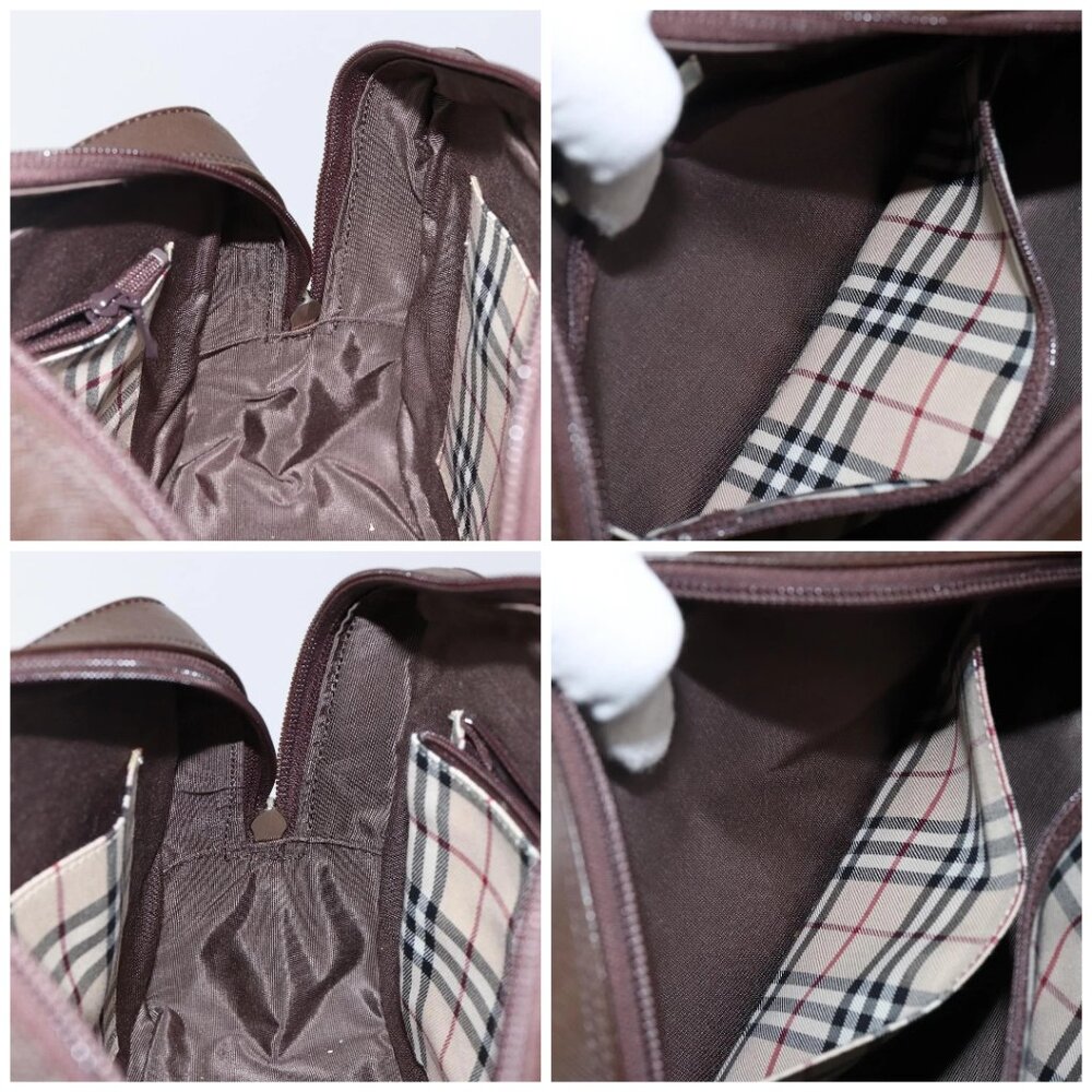 BURBERRY Hand Bag Leather Brown Silver Auth - Picture 15 of 16